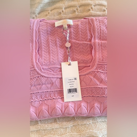 LOVESHACKFANCY Lavender Pointelle Knit Dress In Rose Clay, brand new with tags. - Picture 15 of 15
